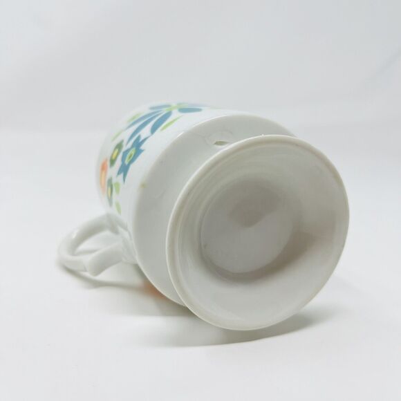 Vintage Retro Groovy Flower Pedestal Mug Japan Coffee Cup MCM Footed DAMAGED see - Picture 4 of 7